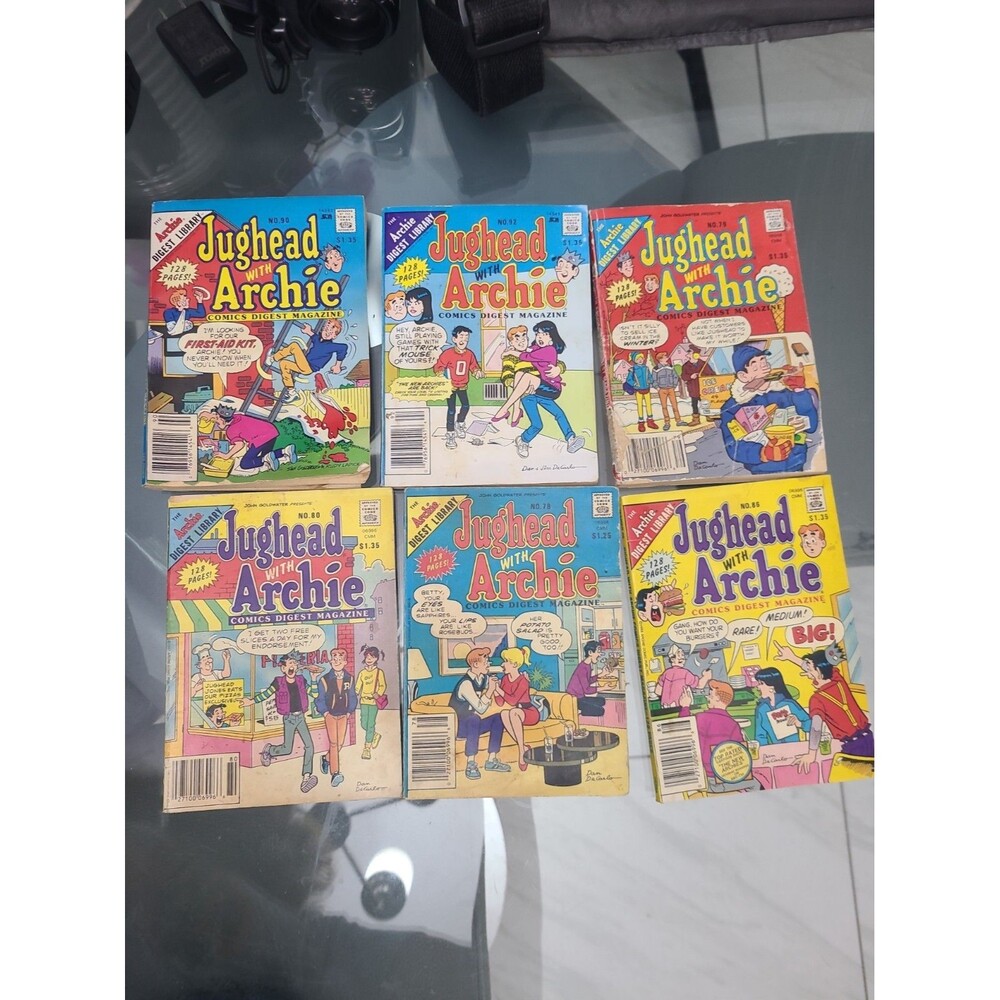 vintage Lot of 6 Jughead with Archie Issues 90, 92, 80, 86, 78, 79